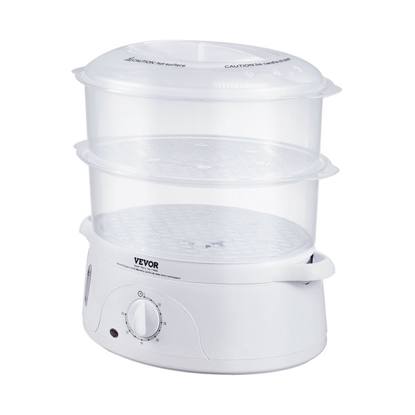 VEVOR 7.4Qt Electric Food Steamer 2Tier Vegetable Steamer & 60 Min